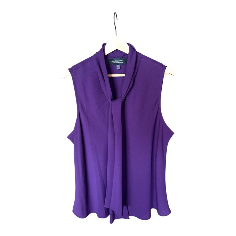 Evan Picone Vibrant Purple Tie-Neck Blouse